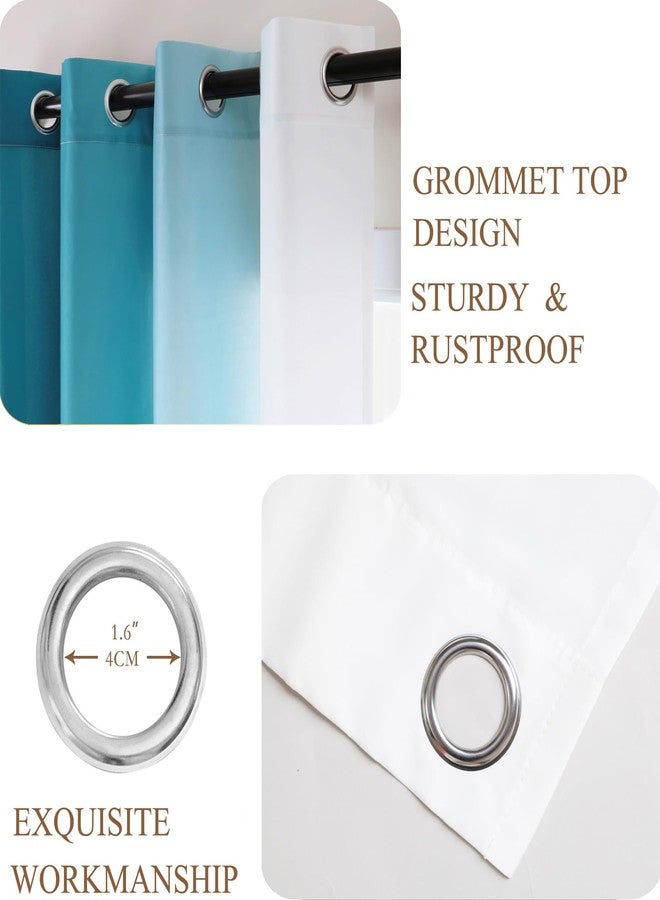 L.Z.E Teal and White Ombre Privacy Curtains 84 Inches Long 2 Panels Set Teal Green Light Filtering Non-See-Through Curtains & Drapes for Living Room Nursery Elegrant Window Treatment Grommet Top - Image 5